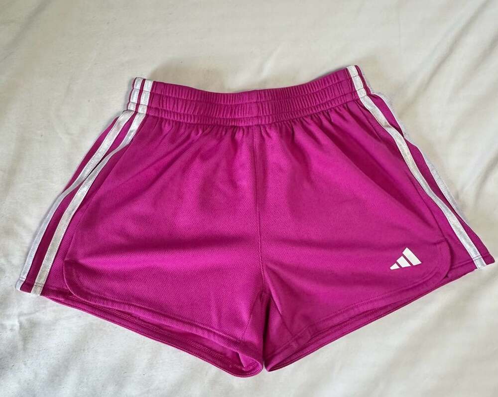 Adidas Athletic Shorts Size L Pink White